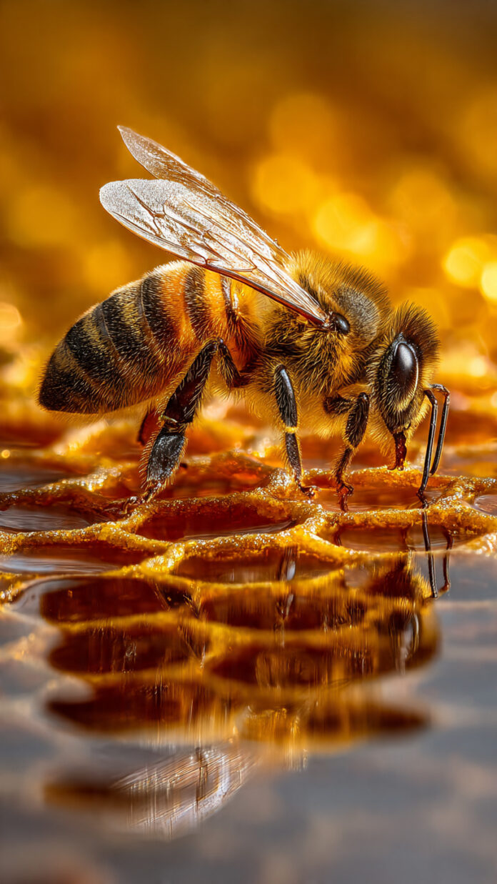 hyperrealistic macro photograph of a honeybee - Free generative AI Prompt Collection